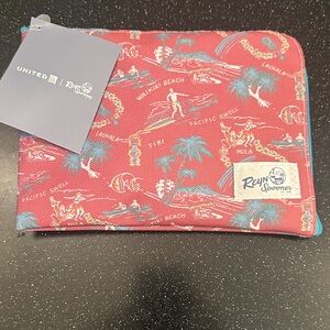 United Airlines Reyn Spooner Tropical Red Pouch